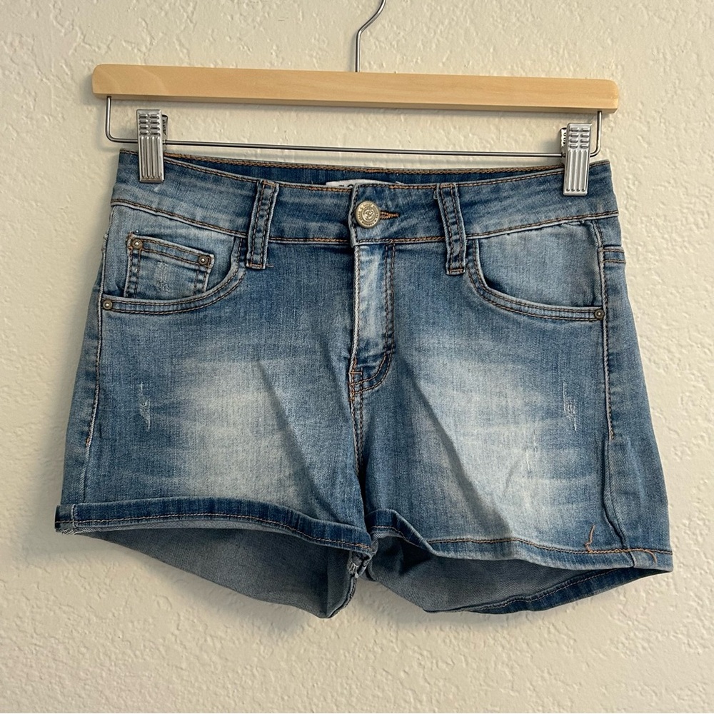 Gourd‎ Fashion Jeans Denim Shorts Size 28 Mid-Rise Stretch Blue Casual Summer